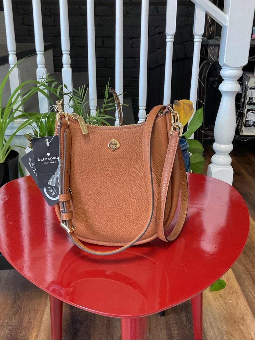 NWT kate spade Pebbled Leather Crossbody Bag - Tan/Cognac